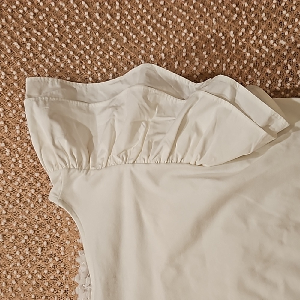 White Ruffle Sleeve Top - Picture 12 of 13